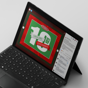 holiday giveaway social media post mockup on tablet