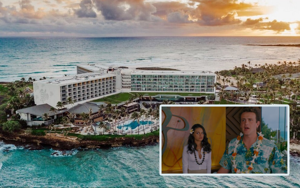 The Ritz-Carlton O'ahu, Turtle Bay and still from Forgetting Sarah Marshall